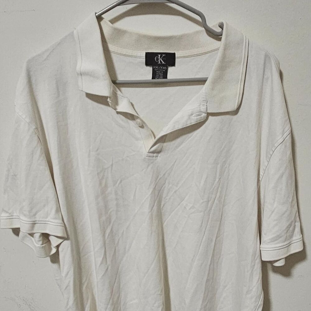 Calvin Klein CK white polo shirt sz XXL